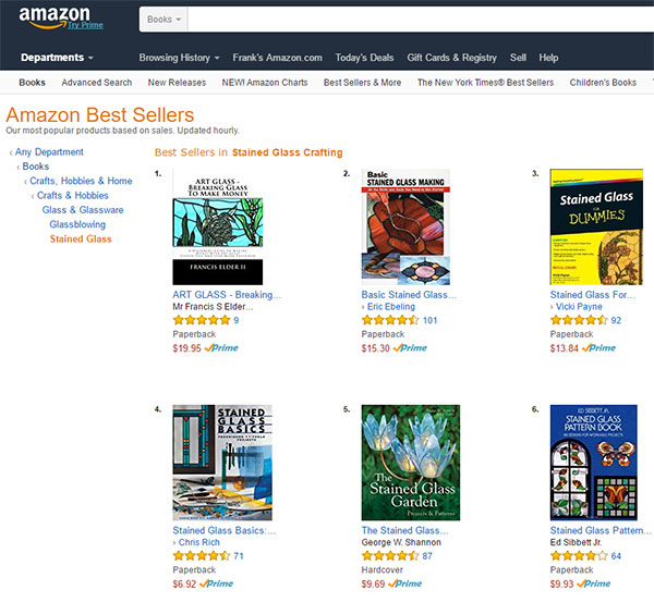 art glass breaking glass to make money volume 1 amazon listing screen shot